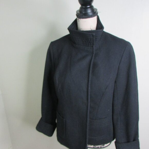 Old Navy Wool Blend Coat Jacket M Black - Picture 3 of 11